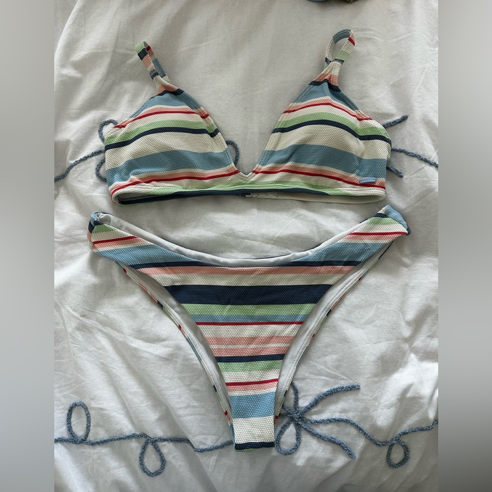 Roxy Multicolor Striped Bikini - Size XL